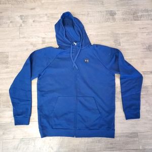 Men's Under Armor Rivals Fleece Zip Up Navy Sz XL